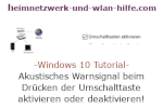 Windows 10 Tutorial - Akustisches Warnsignal beim Drücken der Umschalttaste aktivieren oder deaktivieren!
