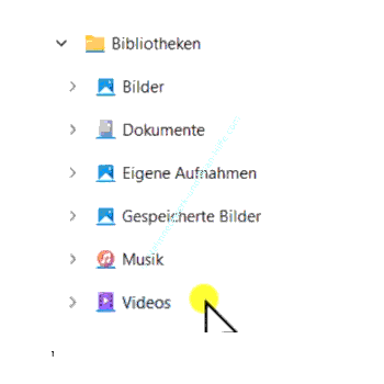 Anzeige der Standardbibliotheken im Windows-Explorer
