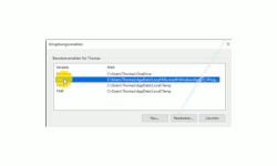 Windows 10 Tutorial - Programme direkt über die Kommandozeile starten - Anzeige der vorhandenen Umgebungsvariablen Benutzervariablen 