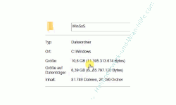 Windows 10 Tutorial - Hände weg vom WinSxS-Ordner - Anzeige des belegten Speicherplatzes des WinSxS-Ordners 