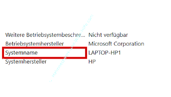 Anzeige des Computernamens über die Systeminformationen msinfo