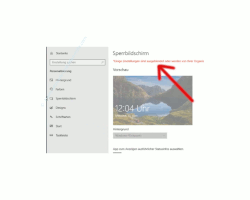 Windows 10 Tutorial - Den Sperrbildschirm abschalten bzw. deaktivieren - Anzeige über ausgeblendete Einstellungen im Konfigurationsfenster Sperrbildschirm 