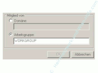 Tutorial Arbeitsgruppenname ändern -  Eingabefeld zum Ändern der Arbeitsgruppe