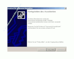 Netzwerk-Anleitung: Windows-Passwort auf Passwortrücksetzungsdiskette sichern! Sicherung fertig gestellt Erstellung der Passwortrücksetzungsdiskette