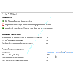 Defender Firewall Tutorial: Aufgerufene Protokolldatei