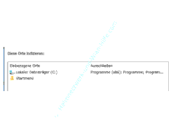 Windows 10 Desktopsuche-Tutorial: Auflistung der ergänzten Suchbereiche in der Liste der indizierten Ordner