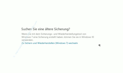 Windows 10 Tutorial - Wichtige Daten mit Windows-Bordmitteln ohne zusätzliches Backup-Programm sichern! - Aufruf des alten Windows Sicherungstools über den Bereich Suchen Sie eine ältere Sicherung 