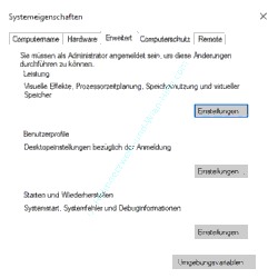  Windows 10 Tutorial: Aufruf Systemeigenschaften, Register Erweitert, Button Umgebungsvariablen
