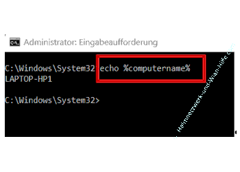 Ausgabe den Host-Namens mit dem Befehl echo %computername%