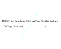 Auswählen, wann die Dateien aus dem Papierkorb gelöscht werden sollen
