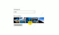 Windows 10 Tutorial - Die Anzeige von Werbung auf dem Startbildschirm deaktivieren - Auswahl der Konfigurationseinstellung Bild für die Anzeige des Hintergrundes 