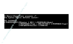 Netzwerk Anleitung: Kennwortänderung mit net accounts - Eingabeaufforderung - net accounts Optionen