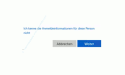 Windows 10 Tutorial - Ein lokales Benutzerkonto ohne Microsoft-Konto unter Windows 10 anlegen! - Benutzerkontenerstellung: Konfiguration – Ich kenne die Anmeldeinformationen für diese Person nicht - aufrufen 