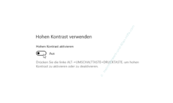 Windows 10 Tutorial - Farbfilter für ein augenschonenderes Arbeiten am Computer nutzen! - Bereich Hohen Kontrast verwenden: Ein- und Ausschalter Hohen Kontrast aktivieren 