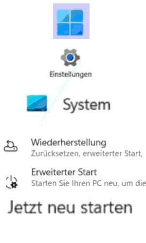 Computerneustart über die Windows 11 Einstellung Erweiterter Start ausführen