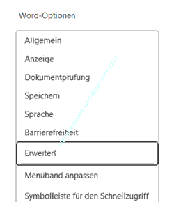 Office Word Tutorial - Anzeige der Einfügeoptionen in Word deaktivieren: Das erweiterte Menü der Word-Optionen aufrufen