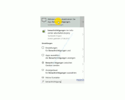 Windows 10 Tutorial - Die Anzahl der Nachrichten im Infocenter anpassen und reduzieren! - Das Konfigurationsfenster für die Einstellung Aktivieren und deaktivieren sie App-Benachrichtigungen aufrufen<