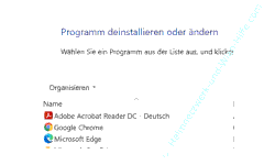 Windows 10 Tutorial - Die Anzahl der Startmenü-Einträge anzeigen und nicht mehr benötigte Programme im Startmenü löschen - Das Konfigurationsfenster Programm deinstallieren oder ändern