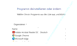 Windows 10 Tutorial - Die Anzahl der Startmenü-Einträge anzeigen und nicht mehr benötigte Programme im Startmenü löschen - Das Konfigurationsfenster Programm deinstallieren oder ändern 