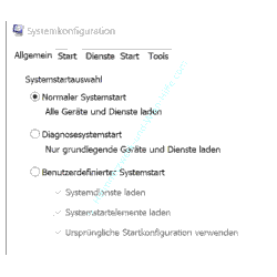 msconfig Tutorial: Das Startfenster von msconfig