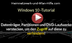 Datenträger, Partitionen und DVD-Laufwerke unter Windows 10 verstecken, um den Zugriff auf diese zu verhindern! - Youtube Video Windows 10 Tutorial