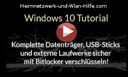 Datenträger, USB-Sticks Laufwerke sicher mit Bitlocker unter Windows 10 verschlüsseln! - Youtube Video Windows 10 Tutorial