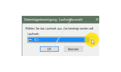 Windows 10 Tutorial - Systemwiederherstellungspunkte löschen – Datenträgerbereinigung, Auswahl des Laufwerkes