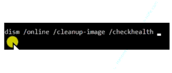 Den Befehl dism /online /cleanup-image /checkhealth in der Kommandozeile eingeben