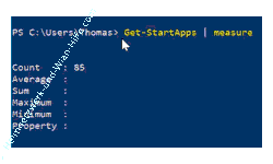 Windows 10 Tutorial - Die Anzahl der Startmenü-Einträge anzeigen und nicht mehr benötigte Programme im Startmenü löschen - Den Befehl get-startapps | measure in der Powershell ausführen 