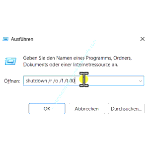 Den Computer über den shutdown-Befehl neu starten