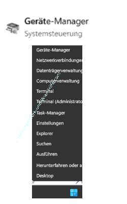 Den Geräte-Manager über das Windows Startmenü oder dessen Kontextmenü starten