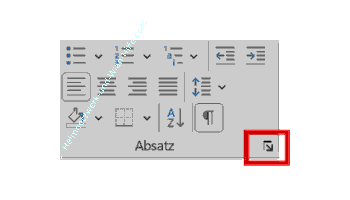 Den Konfigurationsdialog für den Absatz in Word aufrufen