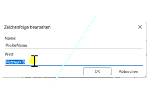 Den Profilnamen im Registryeintrag ProfilName der Netzwerkverbindung ändern