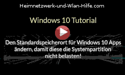 Den Standardspeicherort für Windows 10 Apps ändern, damit diese die Systempartition nicht belasten! - Youtube Video Windows 10 Tutorial