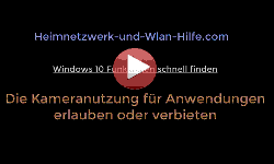 Youtube Video Tutorial - Den Zugriff auf die Kamera für Windows 10 Anwendungen erlauben oder verbieten