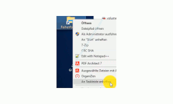 Windows 10 Tutorial - Eine beliebige Datei in der Taskleiste einbinden! - Der Befehl An Taskleiste anheften einer Verknüpfung die mit dem Explorer geöffnet wird 