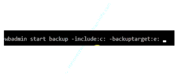Der Befehl zum Erstellen eines Systembackups mit wbadmin