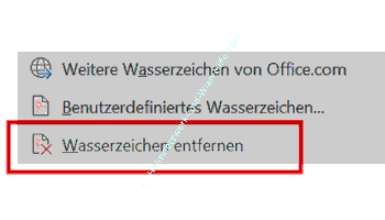 Der Button Wasserzeichen entfernen