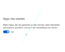 Windows 10 Tutorial: Anwendungen automatisch öffnen - Der Ein- und Ausschalter für die Option Apps neu starten 