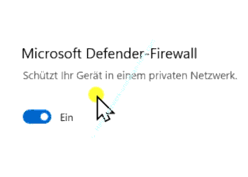 Der Ein- und Ausschalter zum Aktivieren und Deaktivieren der Windows 11 Firewall