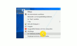 Windows 10 Tutorial - Einen beliebigen Ordner in die Taskleiste einbinden - Der Kontextmenübefehl An Taskleiste anhängen 