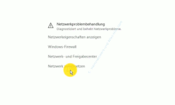 Windows 10 Netzwerk Tutorial - Die Netzwerkeinstellungen auf Neuinstallations-Zustand zurücksetzen - Der Link Netzwerk zurücksetzen im Bereich Netzwerkproblembehandlung 