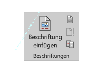 Der Menübereich Referenzen / Beschriftung einfügen