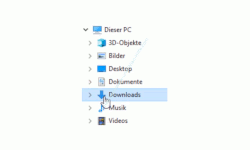 Windows 10 Tutorial - Nicht notwendige Dateien mit einer integrierten Funktion automatisch löschen! - Der Ordner Downloads im Navigationsbereich des Windows Explorers 