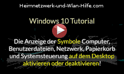 Symbole Computer, Benutzerdateien, Netzwerk, Papierkorb und Systemsteuerung auf dem Desktop aktivieren oder deaktivieren - Youtube Video Windows 10 Tutorial