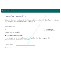  Dialog Sicherung einrichten Netzwerkadresse wählen