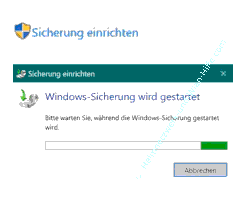  Dialog Windows Sicherung wird gestartet