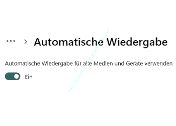 Die Automatische Wiedergabe für Wecheldatenträger ein- oder ausschalten