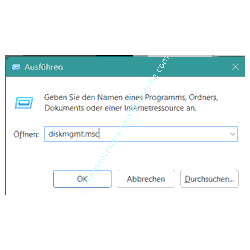 Die Datenträgerverwaltung über den Systembefehl dismgmt.msc aufrufen