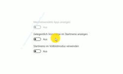 Windows 10 Tutorial - Die Anzeige von App-Vorschlägen und Kachel-Werbung im Startmenü abschalten - Die Einstellung Gelegentlich Vorschläge im Startmenü zeigen 